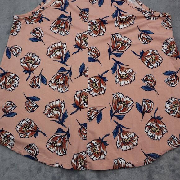 Top Fashion New York Shirt Womens M Pink Sleeveless Floral Print Loose Top - Picture 11 of 13